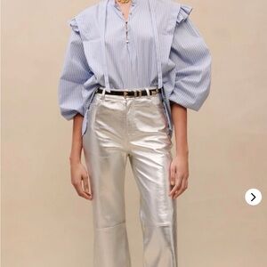 Maje Stripped Blue Blouse